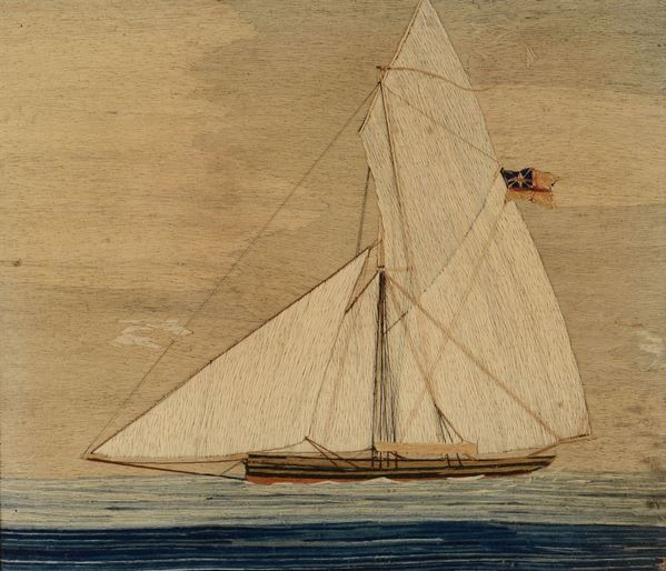 Artista inglese attivo alla fine dell’Ottocento Yacht inglese in navigazione, fine XIX secolo
