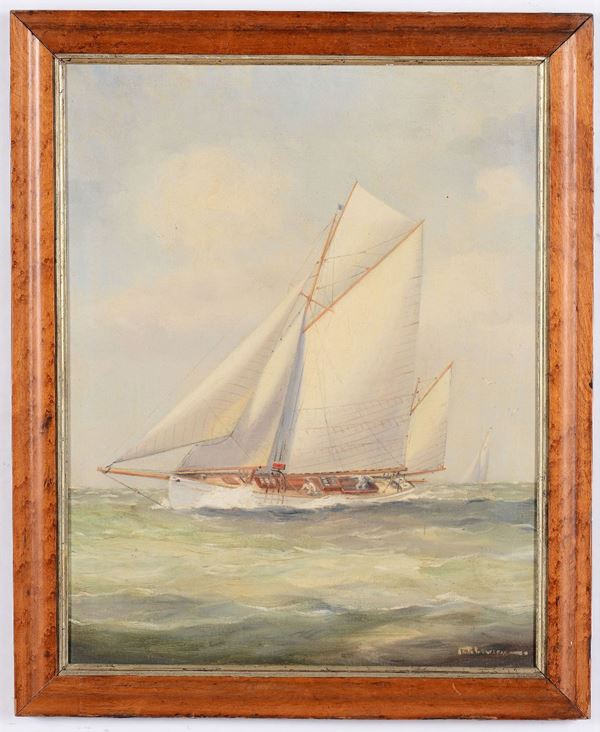 Tom Webber Cutter a palo in navigazione, primi anni del XX secolo