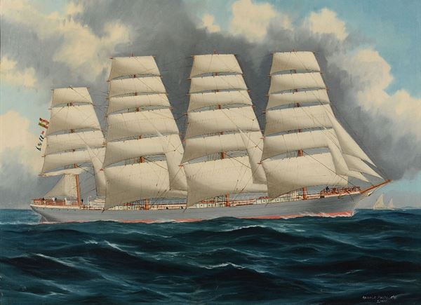 Reginald Arthur Borstel (Sidney 1875-1922) Ritratto della nave a palo Francesco Giuseppe I, inizi XX secolo