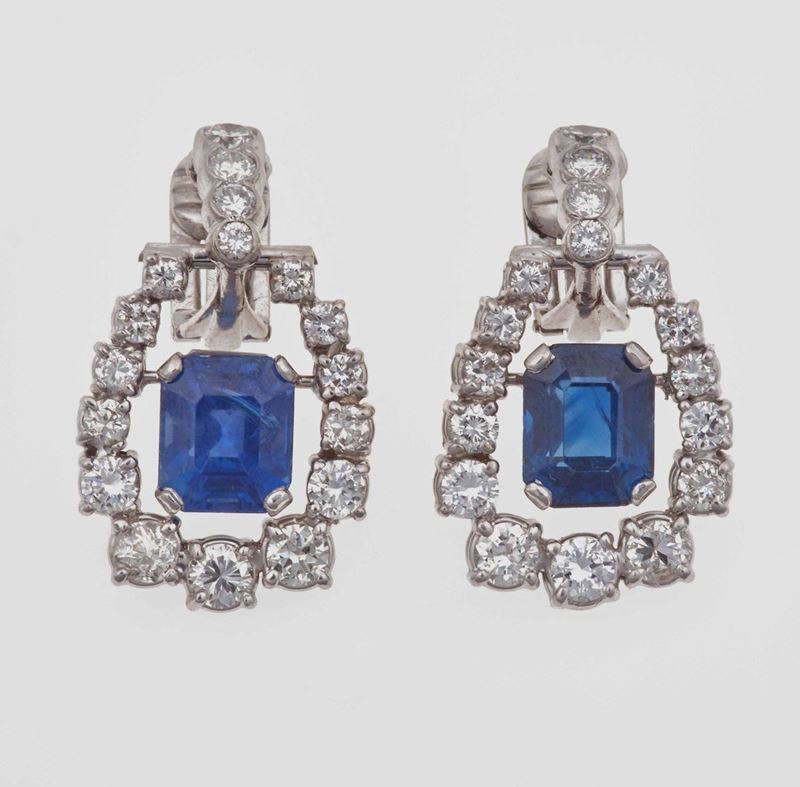 Orecchini con zaffiri e diamanti  - Auction Fine Jewels - Cambi Casa d'Aste