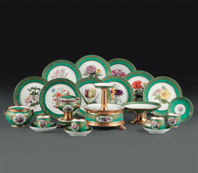 Parte di servizio da dolce  Parigi, Bottega Feuillet, 1817-1834 circa  - Asta L'Art de la Table - Cambi Casa d'Aste