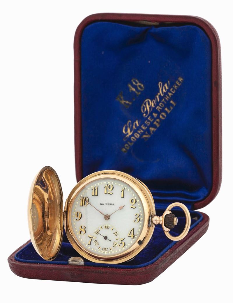 LA PERLA - Remontoir rose gold pocket watch.  - Auction Watches - Cambi Casa d'Aste