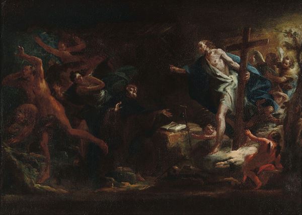 Pietro Bardellino (Napoli 1728-1810) Apparizione di Gesù risorto a un Santo frate