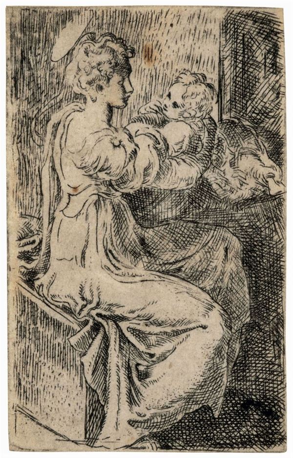 Girolamo Francesco Mazzola detto il Parmigianino - Girolamo Francesco Mazzola detto il Parmigianino (Parma 1503-1540) Madonna con il Bambino