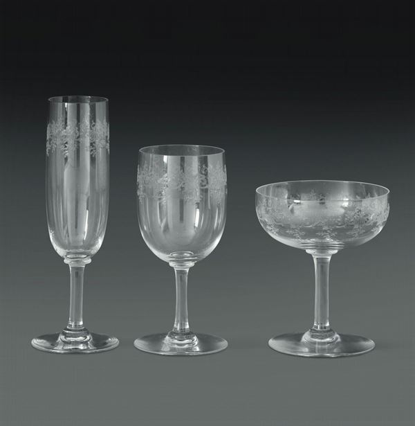 Servizio di bicchieri “Récamier” Manifattura Baccarat, seconda metà del XX secolo