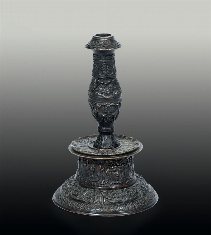 A bronze candle holder, Brescia, mid 1500s  - Auction Sculptures and works of art - Cambi Casa d'Aste