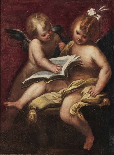 Valerio Castello (genova 1624-1659) Putti con Libro