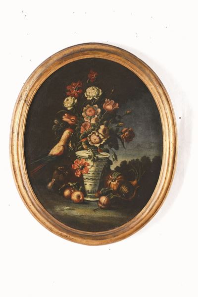 Felice Rubbiani (modena 1677 - Villa San Pancrazio 1752), Attribuito Anatura Morta con Vasi di Fi...