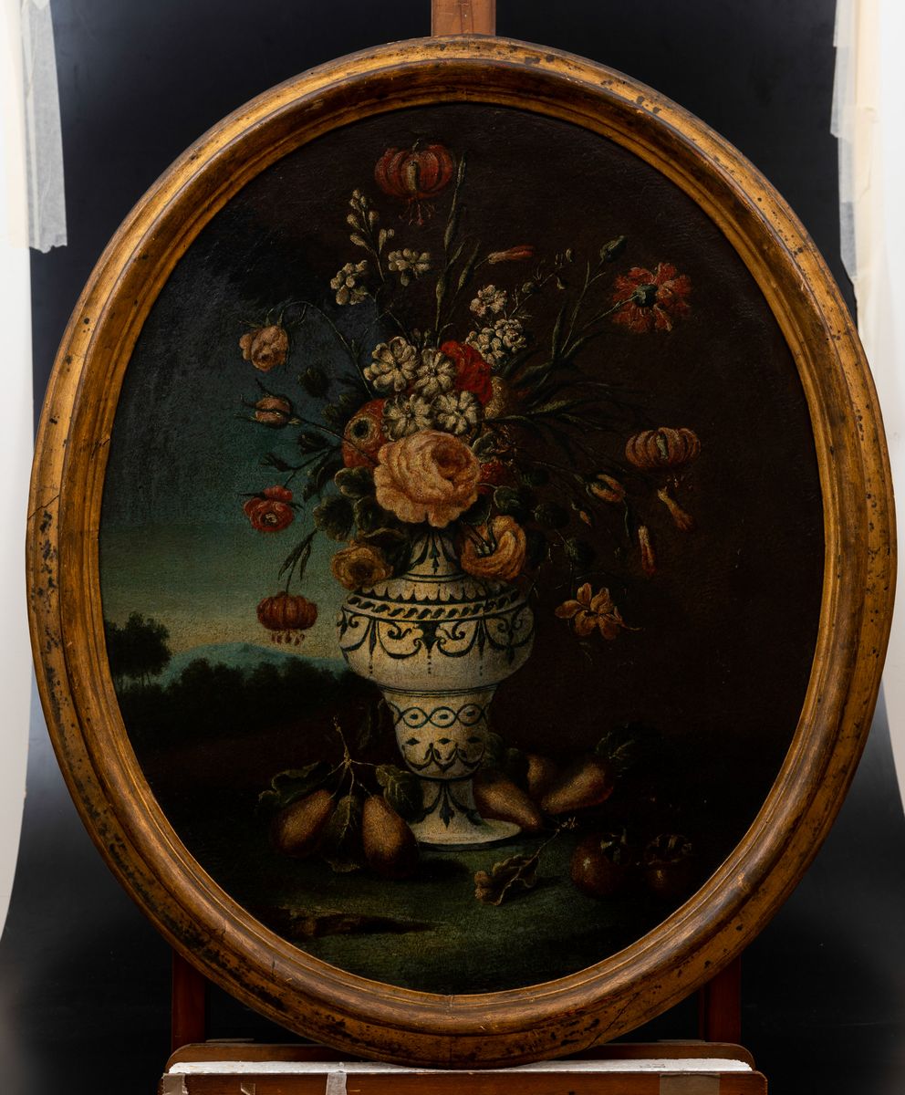 Felice Rubbiani (modena 1677 - Villa San Pancrazio 1752), Attribuito Anatura Morta con Vasi di Fi...