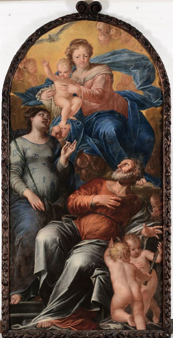 Pietro Liberi - Pietro Liberi (Padova 1614 - Venezia 1687) Madonna con Bambino, Santa Apollonia, San Bartolomeo e putti