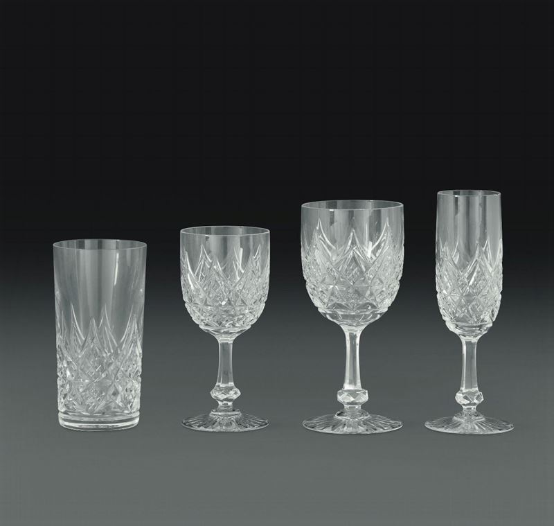 Servizio di bicchieri "Colbert" Francia, manifattura Baccarat, 1910-1930 ca.  - Asta L'Art de la Table - Cambi Casa d'Aste
