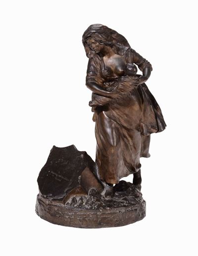 Mario Rutelli (1859-1941)figura Femminile con Bambino