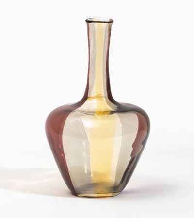Fulvio Bianconi, Bottiglia Venini in vetro di Murano, serie “Spicchi” (circa 1950)