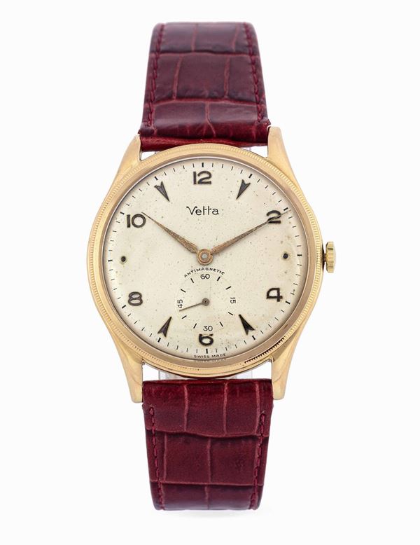 VETTA - Rose gold wristwatch with second hand at 6 o'clock.