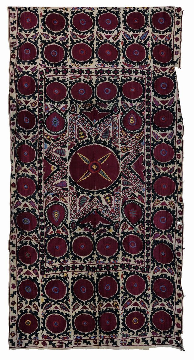 Suzani, Asia centrale fine XIX secolo  - Auction antique rugs - Cambi Casa d'Aste