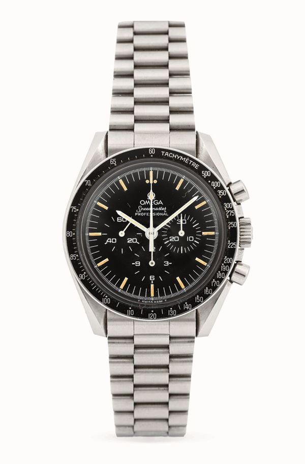 OMEGA - Speedmaster Professional, sports wristwatch with chronograph and tachymeter scale on the ring.