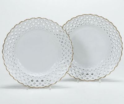 Coppia di Piatti.meissen, Periodo Marcolini, 1780 Circa.