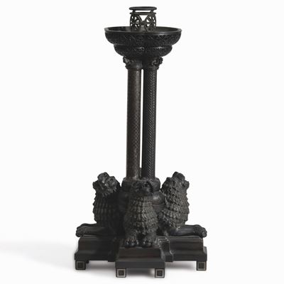 Giuseppe Torres e Umberto Rosa, Colonna candelabro in bronzo, argento e pietre dure, Venezia 1912...