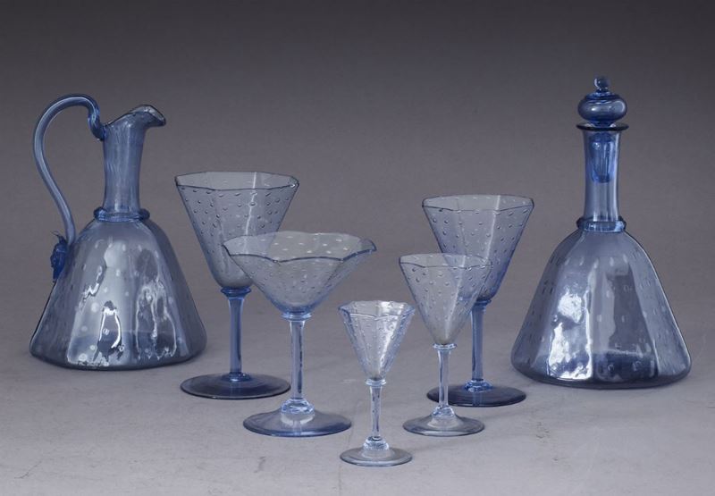 Servizio di bicchieri Murano, probabilmente Venini, 1925 circa  - Asta L'Art de la Table - Cambi Casa d'Aste