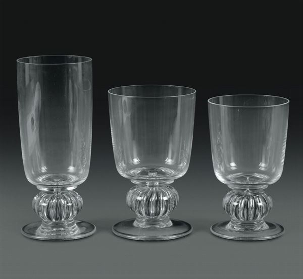 Servizio di bicchieri “Majorque” Francia, Manifattura Lalique, 1970-1998