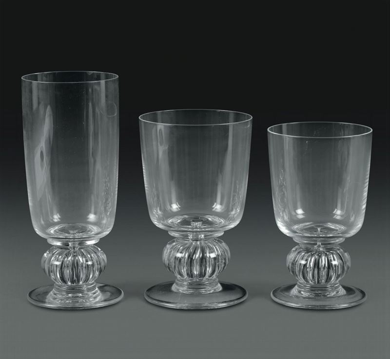 Servizio di bicchieri “Majorque” Francia, Manifattura Lalique, 1970-1998  - Asta L'Art de la Table - Cambi Casa d'Aste