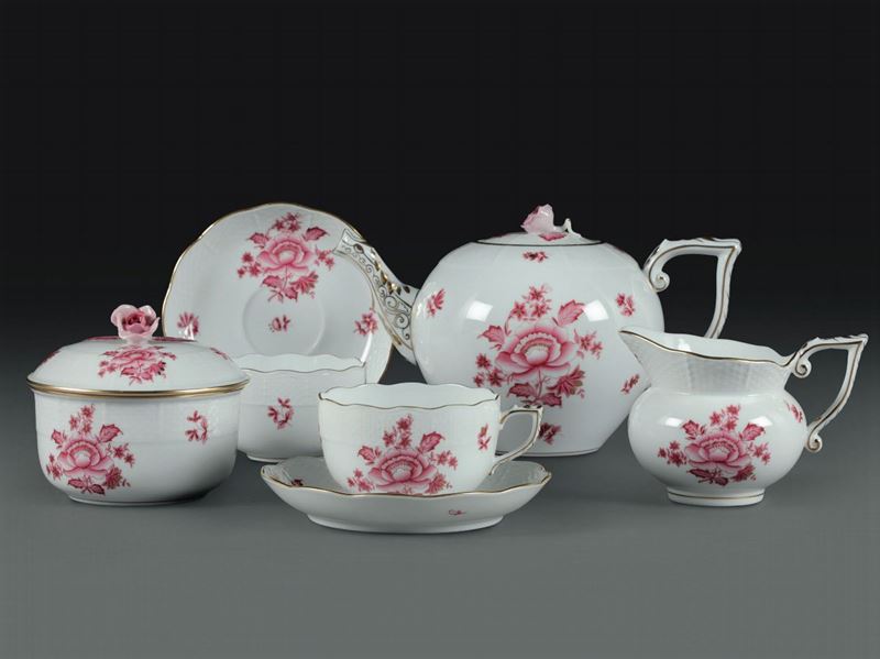 Servizio da tè “Nanking Bouquet Pink” Herend, seconda metà del XX secolo  - Auction L'Art de la Table - Cambi Casa d'Aste