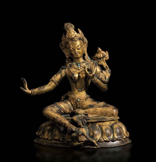 A gilt bronze Amitaya, Nepal, 1800s
