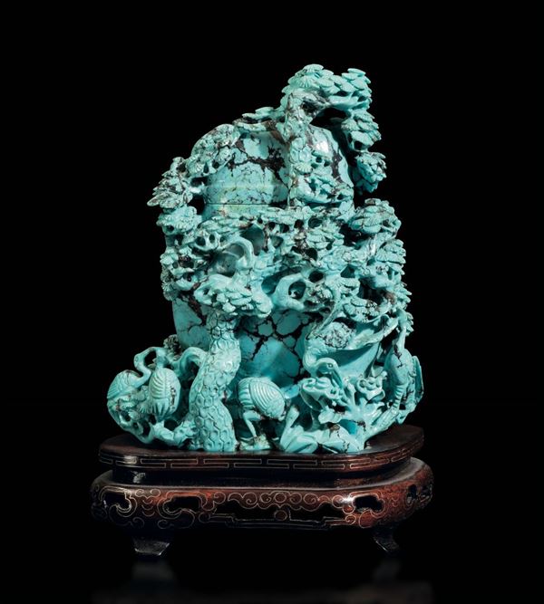 A turquoise vase, China, Qing Dynasty, 1800s