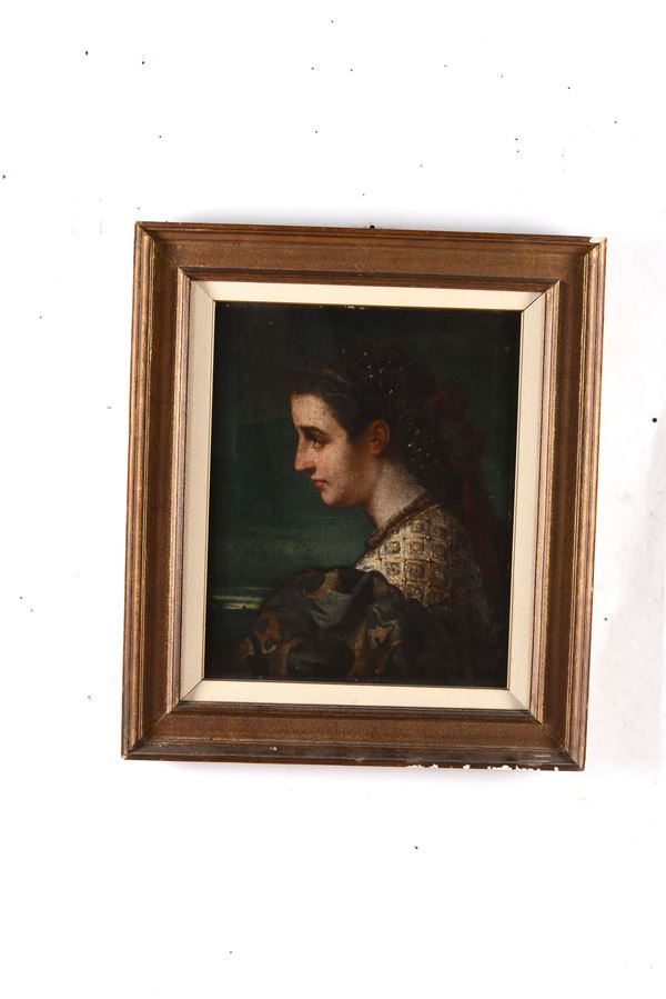 Pittore del XIX secolo Profilo femminile