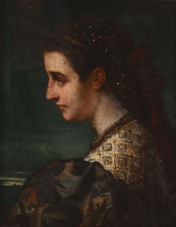 Pittore del XIX secolo Profilo femminile
