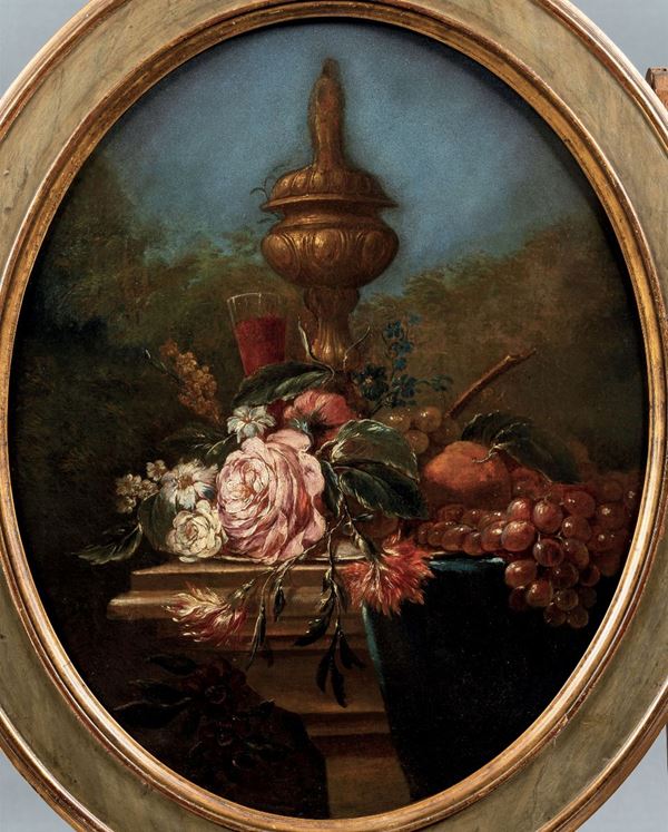 Jean Baptiste Claudot - Jean Baptiste Claudot (Badonviller 1733 - Nancy 1805), cerchia di Natura morta con vaso di fiori