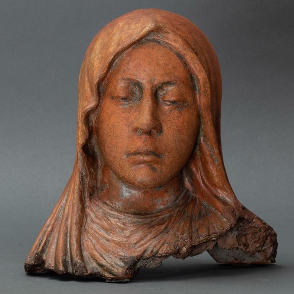 Madonna o Dolente. Terracotta. Plasticatore italiano del XVII secolo