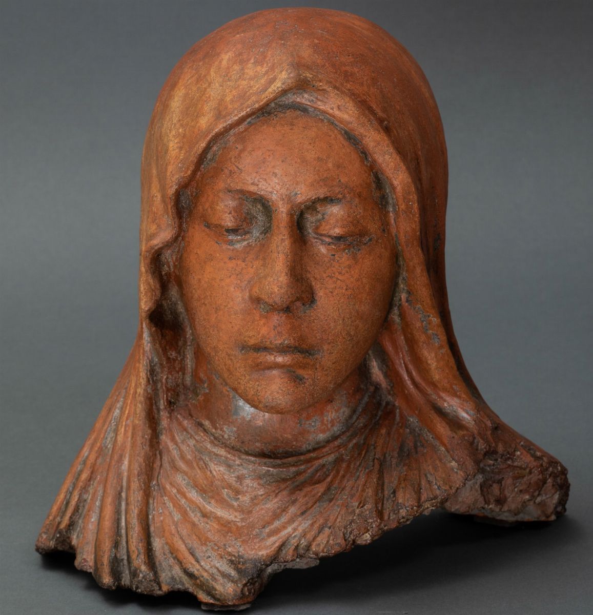 Madonna o Dolente. Terracotta. Plasticatore Italiano del XVII Secolo