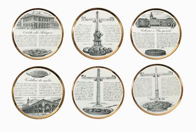 Piero Fornasetti, Specialità della cucina italiana, sei piatti piani