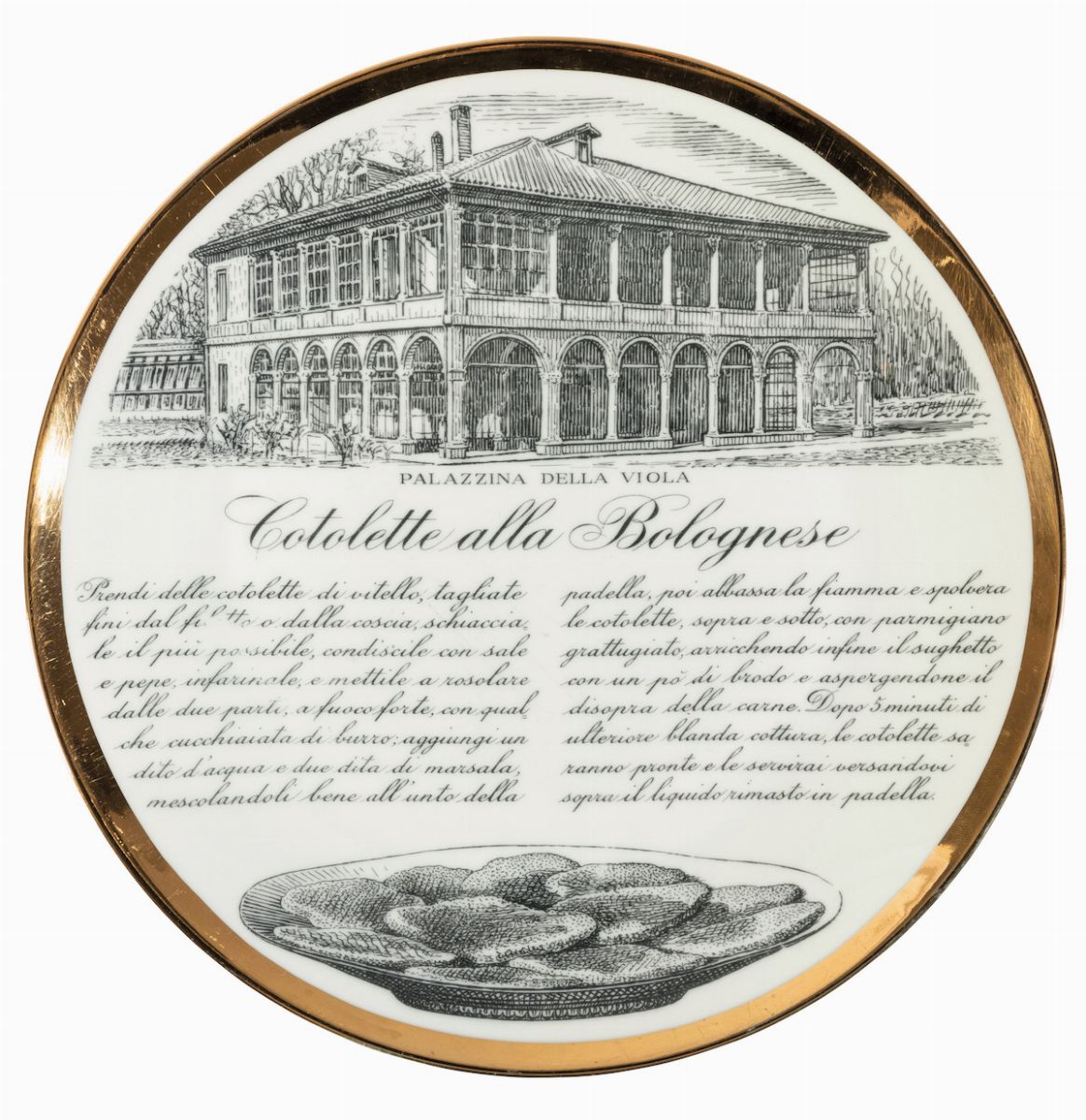 Piero Fornasetti, Specialità della cucina italiana, sei piatti piani