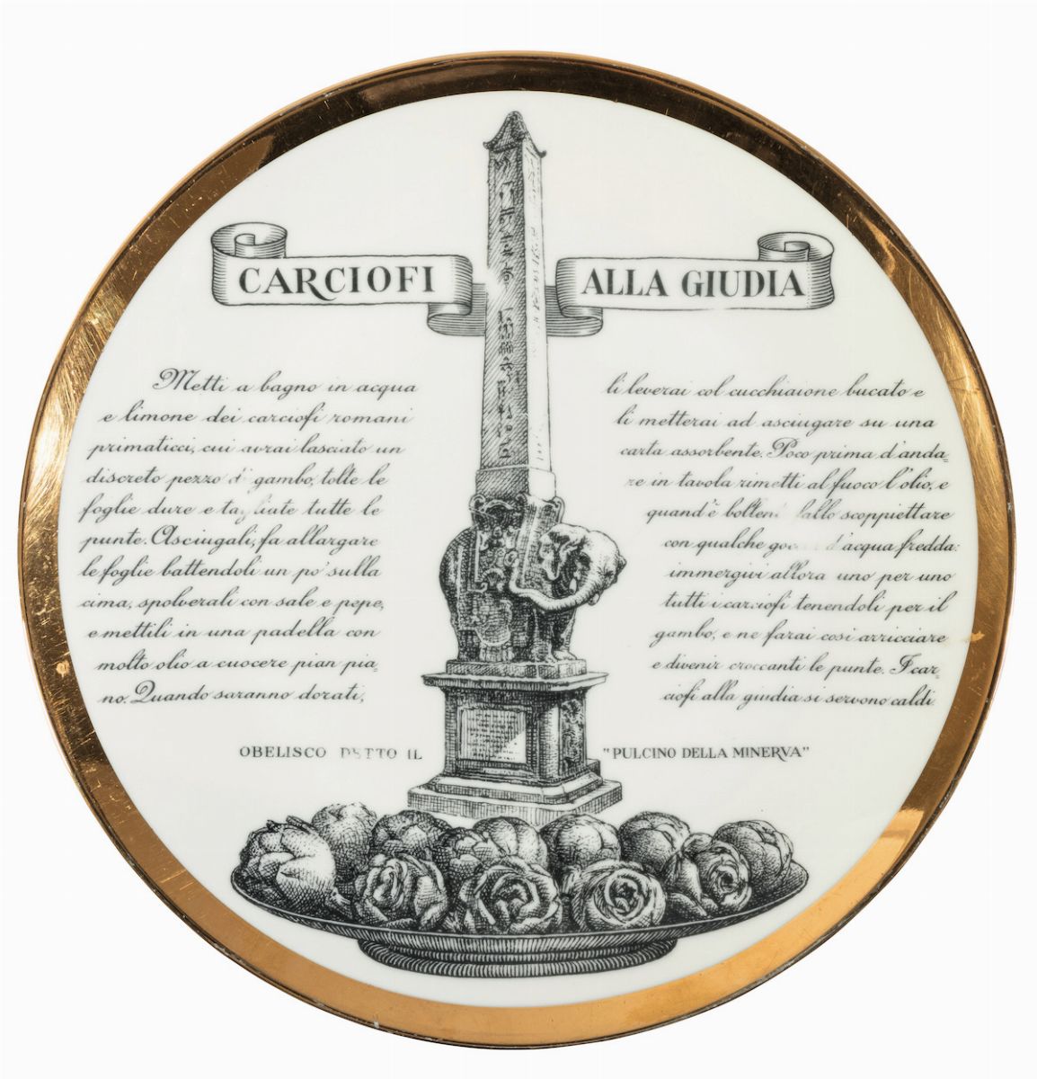 Piero Fornasetti, Specialità della cucina italiana, sei piatti piani