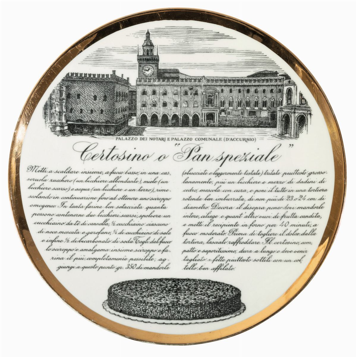 Piero Fornasetti, Specialità della cucina italiana, sei piatti piani