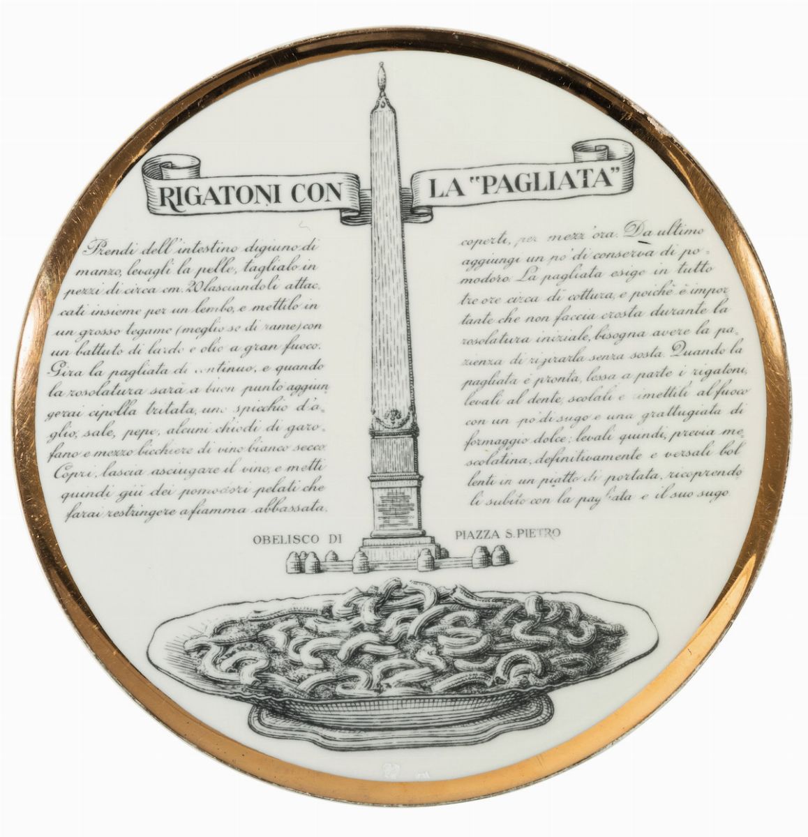Piero Fornasetti, Specialità della cucina italiana, sei piatti piani