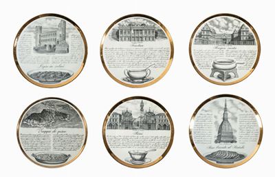 Piero Fornasetti, Sei piatti della serie “Specialità della cucina italiana”