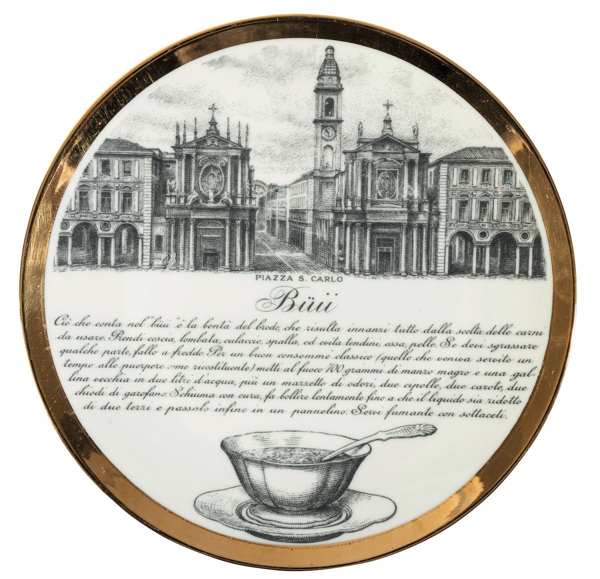 Piero Fornasetti, Sei piatti della serie “Specialità della cucina italiana”