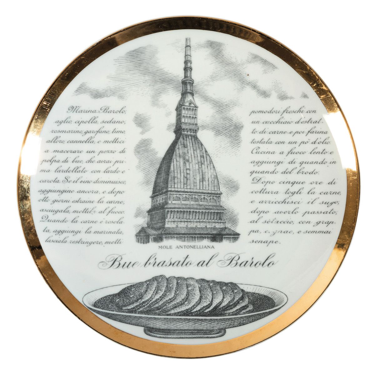 Piero Fornasetti, Sei piatti della serie “Specialità della cucina italiana”