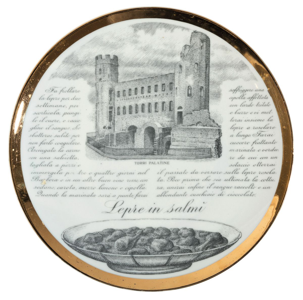 Piero Fornasetti, Sei piatti della serie “Specialità della cucina italiana”
