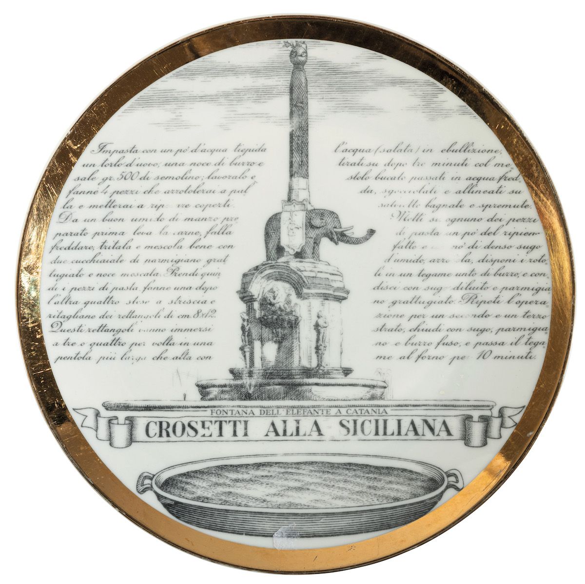 Piero Fornasetti, Sei piatti della serie Specialità della cucina italiana