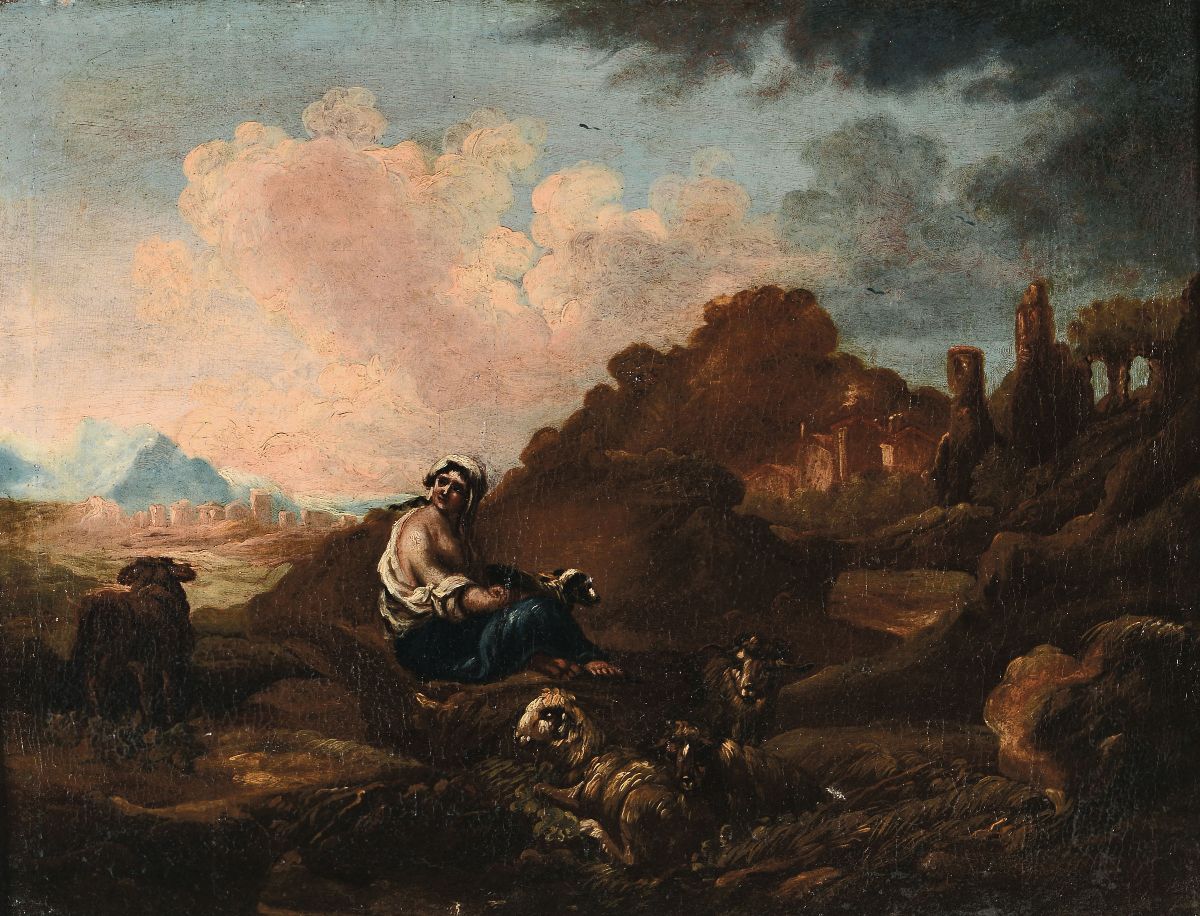 Philipp Peter Roos Detto Rosa da Tivoli - Cerchia di Scene Pastorali
