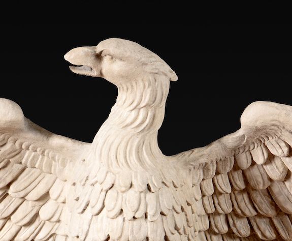 Aquila Romana. Marmo Bianco. Arte Barocca Italiana del XVII Secolo