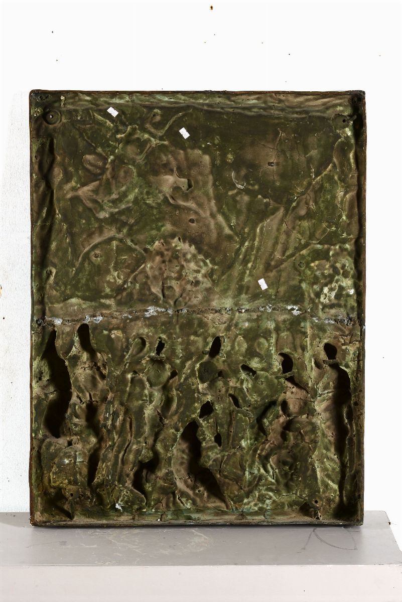 Adorazione dei Pastori. Placca in Bronzo Fuso e Cesellato. a Firma Alceo Dossena