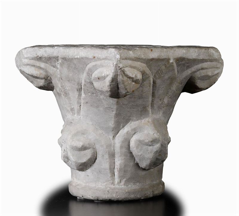 A marble capital, Gothic art, 13/1400s  - Auction Sculptures and works of art - Cambi Casa d'Aste