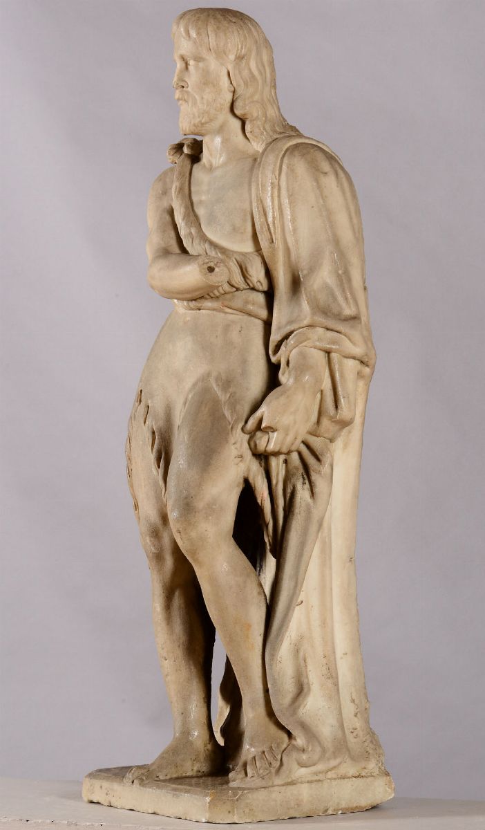 San Giovanni Battista. Marmo Bianco. fra Giovanni Angelo Montorsoli (firenze 1507 - 1563), Attrib...