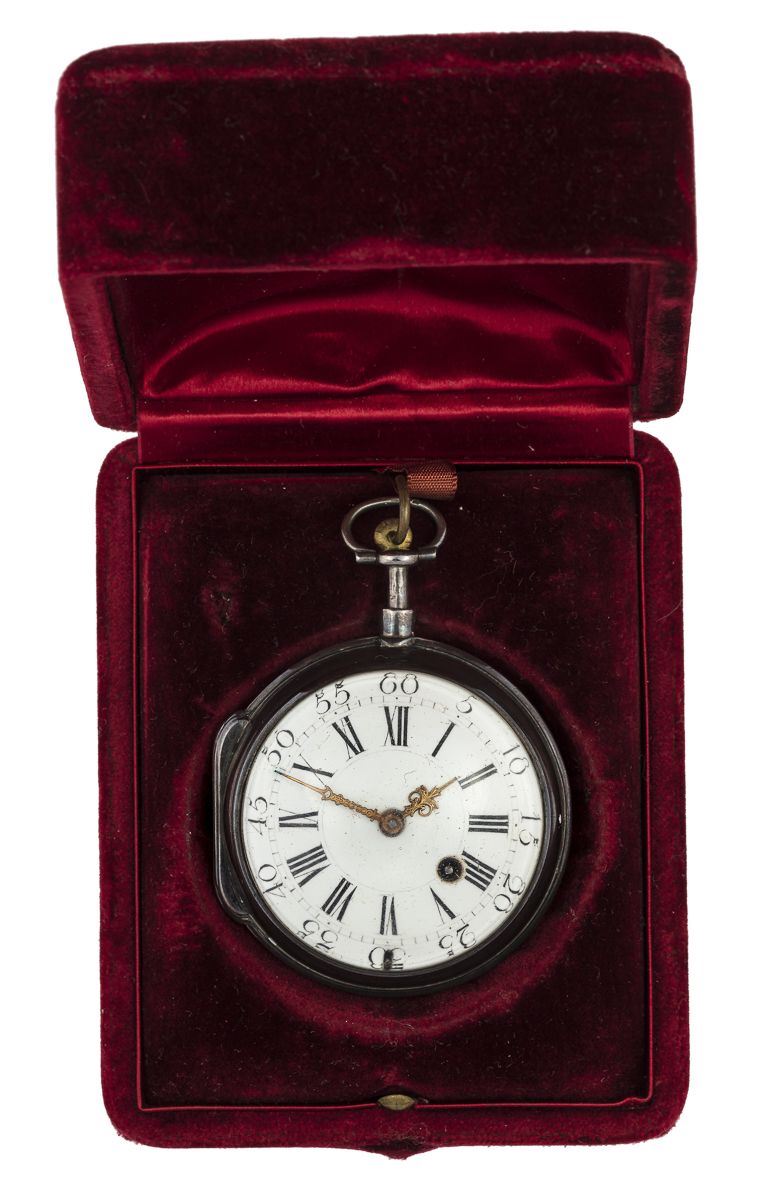 Silver pocket watch. With red velvet box.  - Auction Watches - Cambi Casa d'Aste