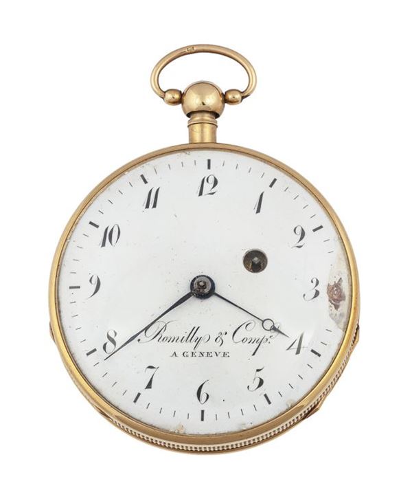 ROMILLY & COMP - Yellow gold pocket watch.
